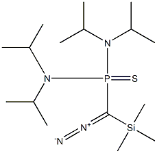 ジアゾ[ビス(ジイソプロピルアミノ)ホスフィノチオイル](トリメチルシリル)メタン 化学構造式