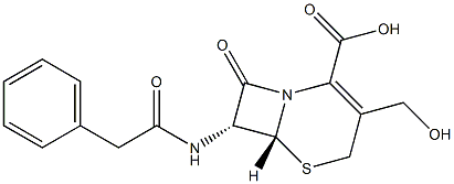 (6R,7R)-7-(Phenylacetyl)amino-3-hydroxymethyl-8-oxo-5-thia-1-azabicyclo[4.2.0]oct-2-ene-2-carboxylic acid Structure