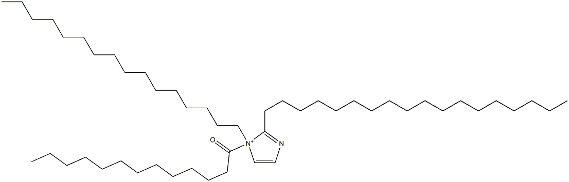 1-ヘキサデシル-2-オクタデシル-1-トリデカノイル-1H-イミダゾール-1-イウム 化学構造式