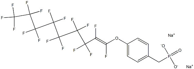 4-[(Heptadecafluoro-1-nonenyl)oxy]benzylphosphonic acid sodium salt Struktur