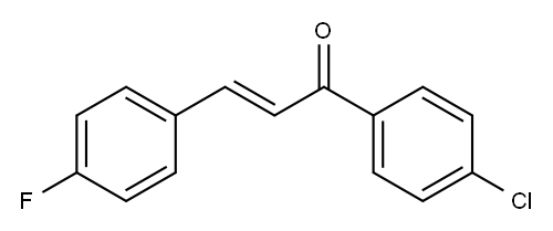 (E)-4'-クロロ-α-(4-フルオロベンジリデン)アセトフェノン 化学構造式