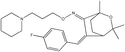 5-[4-Fluorobenzylidene]-1,3,3-trimethyl-2-oxabicyclo[2.2.2]octan-6-one O-[3-piperidinopropyl]oxime Structure