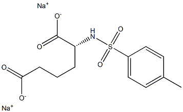 [R,(+)]-2-[(p-トリルスルホニル)アミノ]アジピン酸ジナトリウム 化学構造式