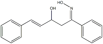 (1E)-1,5-Diphenyl-3-hydroxy-4-penten-1-one oxime Struktur