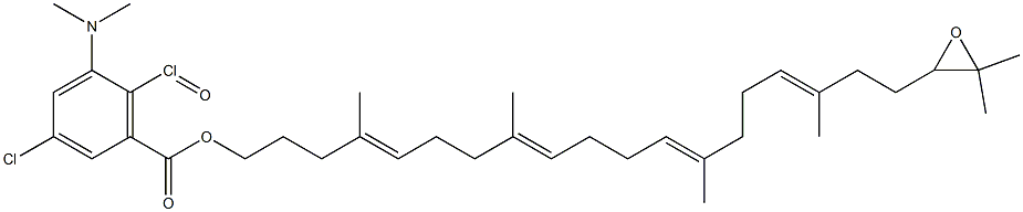 (4E,8E,12E,16E)-N,N,4,8,13,17-ヘキサメチル-19-(3,3-ジメチルオキシラニル)-4,8,12,16-ノナデカテトラエン-1-アミンN-オキシド 化学構造式