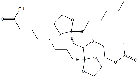 8-[(2R)-2-[1-[(2-Acetyloxyethyl)thio]-2-[(2S)-2-hexyl-1,3-oxathiolan-2-yl]ethyl]-1,3-oxathiolan-2-yl]octanoic acid Structure