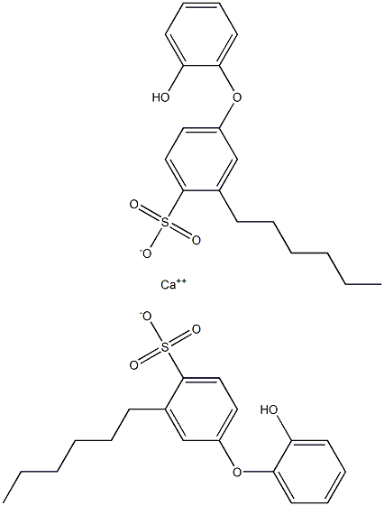 Bis(2'-hydroxy-3-hexyl[oxybisbenzene]-4-sulfonic acid)calcium salt Structure