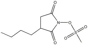 メタンスルホン酸2,5-ジオキソ-3-ブチル-1-ピロリジニル 化学構造式