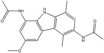 3,8-Di(acetylamino)-6-methoxy-1,4-dimethyl-9H-carbazole Structure
