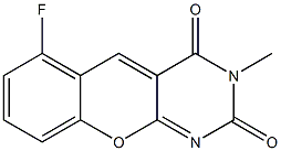 6-フルオロ-3-メチル-2H-[1]ベンゾピラノ[2,3-d]ピリミジン-2,4(3H)-ジオン 化学構造式