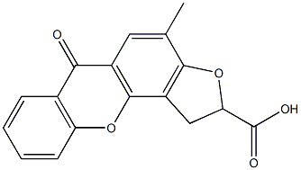 1,2-Dihydro-4-methyl-6-oxo-6H-furo[2,3-c]xanthene-2-carboxylic acid Structure