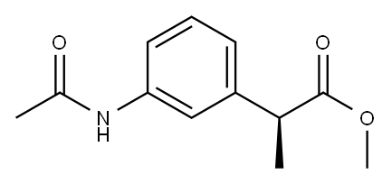 [S,(+)]-2-[m-(Acetylamino)phenyl]propionic acid methyl ester Structure