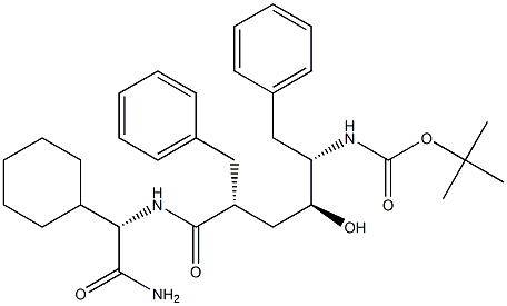 (S)-2-[[(2R,4S,5S)-5-(tert-Butoxycarbonylamino)-2-benzyl-4-hydroxy-6-phenylhexanoyl]amino]-2-cyclohexylacetamide Structure