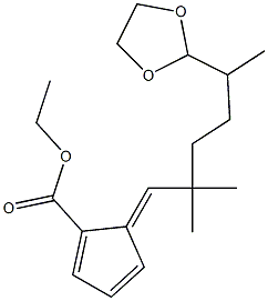 5-[(E)-5-(1,3-Dioxolan-2-yl)-2,2-dimethylhexylidene]-1,3-cyclopentadiene-1-carboxylic acid ethyl ester Struktur