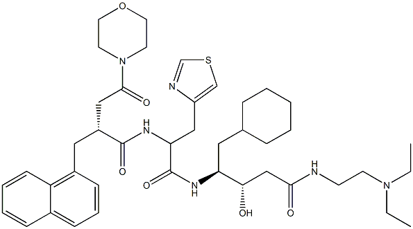(3S,4S)-3-Hydroxy-5-cyclohexyl-4-[3-(4-thiazolyl)-2-[[(2R)-2-[morpholinocarbonylmethyl]-3-(1-naphthalenyl)propionyl]amino]propionylamino]-N-(2-diethylaminoethyl)valeramide