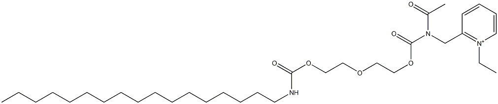 2-[N-アセチル-N-[2-[2-(ヘプタデシルカルバモイルオキシ)エトキシ]エトキシカルボニル]アミノメチル]-1-エチルピリジニウム 化学構造式