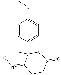 3,6-Dihydro-5-hydroxyimino-6-(4-methoxyphenyl)-6-methyl-2H-pyran-2(4H)-one Struktur