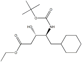 (3S,4S)-4-[(tert-Butoxycarbonyl)amino]-5-cyclohexyl-3-hydroxypentanoic acid ethyl ester Struktur