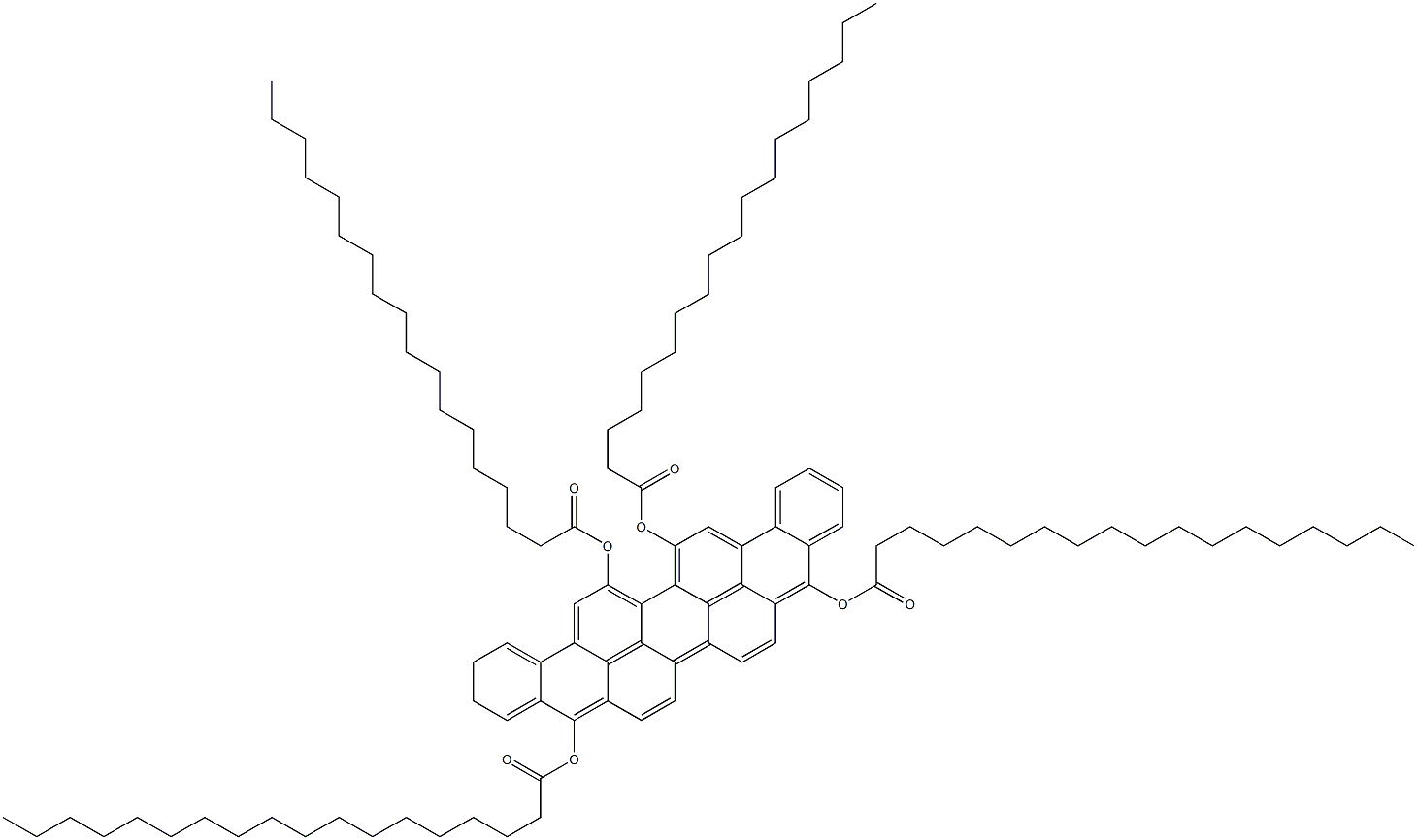 ジナフト[1,2,3-cd:3',2',1'-lm]ペリレン-5,10,16,17-テトラオールテトラステアラート 化学構造式