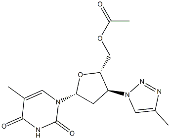 5'-O-Acetyl-3'-(4-methyl-1H-1,2,3-triazol-1-yl)-3'-deoxythymidine Structure