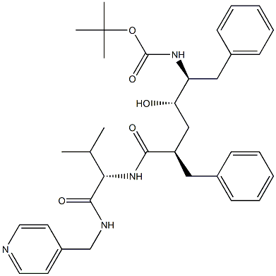 (2S)-2-[[(2R,4S,5S)-5-(tert-Butoxycarbonylamino)-2-benzyl-4-hydroxy-6-phenylhexanoyl]amino]-N-[(4-pyridinyl)methyl]-3-methylbutyramide Structure