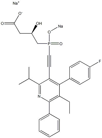 (3R)-4-[[[4-(4-Fluorophenyl)-2-isopropyl-5-ethyl-6-phenyl-3-pyridinyl]ethynyl]sodiooxyphosphinyl]-3-hydroxybutyric acid sodium salt
