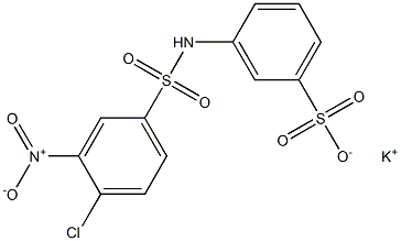 m-(4-クロロ-3-ニトロフェニルスルホニルアミノ)ベンゼンスルホン酸カリウム 化学構造式