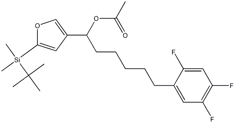 Acetic acid 1-[5-(tert-butyldimethylsilyl)-3-furyl]-6-(2,4,5-trifluorophenyl)hexyl ester 结构式