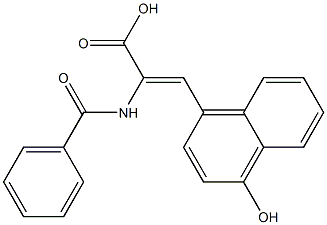 (Z)-2-Benzoylamino-3-(4-hydroxy-1-naphthalenyl)acrylic acid Structure