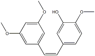 (Z)-3,4',5-Trimethoxy-3'-hydroxystilbene 结构式