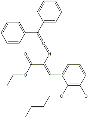 (Z)-2-[[2-(Phenyl)-2-phenylethenylidene]amino]-3-[3-methoxy-2-[[(E)-2-butenyl]oxy]phenyl]acrylic acid ethyl ester