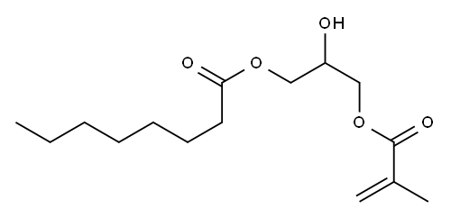 Caprylic acid 2-hydroxy-3-(methacryloyloxy)propyl ester,,结构式