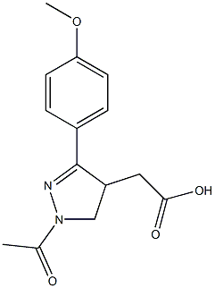 1-Acetyl-3-(4-methoxyphenyl)-4,5-dihydro-1H-pyrazole-4-acetic acid Structure