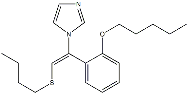 1-[(E)-2-ブチルチオ-1-(2-ペンチルオキシフェニル)エテニル]-1H-イミダゾール 化学構造式
