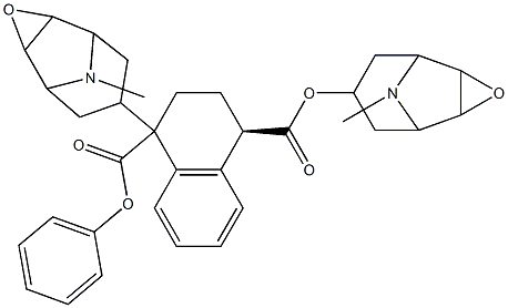 (4R)-1,2,3,4-Tetrahydro-1-phenylnaphthalene-1,4-dicarboxylic acid bis(9-methyl-3-oxa-9-azatricyclo[3.3.1.02,4]nonan-7-yl) ester Struktur