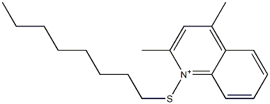 1-オクチルチオ-2,4-ジメチルキノリニウム 化学構造式