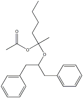 Acetic acid 1-(1-benzyl-2-phenylethoxy)methylpentyl ester Structure