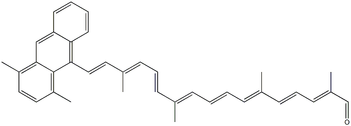 (2E,4E,6E,8E,10E,12E,14E,16E)-17-(1,4-Dimethyl-9-anthryl)-2,6,11,15-tetramethylheptadeca-2,4,6,8,10,12,14,16-octaenal Struktur