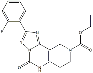 2-(2-Fluorophenyl)-4,5,6,7-tetrahydro-4-oxo 1,3,3a,5,8-pentaaza-3aH-benz[e]indene-8(9H)-carboxylic acid ethyl ester 结构式
