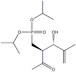 [(2S,3S)-2-アセチル-3-ヒドロキシ-4-メチル-4-ペンテニル]ホスホン酸ジイソプロピル 化学構造式