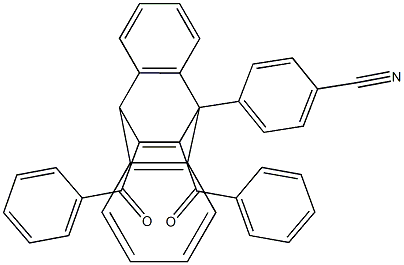 11,12-Dibenzoyl-9,10-dihydro-9-(4-cyanophenyl)-9,10-ethenoanthracene Struktur