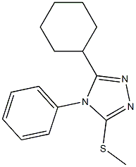 5-シクロヘキシル-4-フェニル-3-[メチルチオ]-4H-1,2,4-トリアゾール 化学構造式
