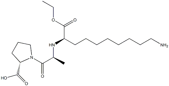 (R)-2-[[(S)-1-[[(2S)-2-Carboxypyrrolidin-1-yl]carbonyl]ethyl]amino]-10-aminodecanoic acid 1-ethyl ester Struktur