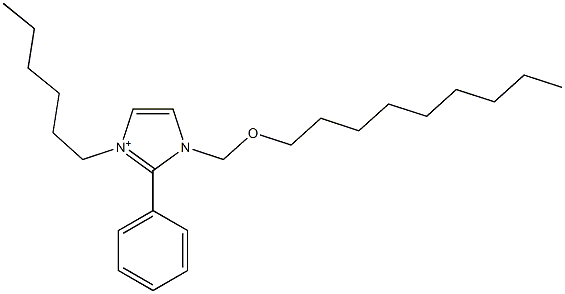 3-Hexyl-2-phenyl-1-[(nonyloxy)methyl]-1H-imidazol-3-ium 结构式