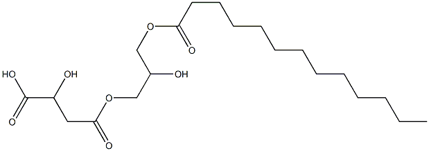 L-Malic acid hydrogen 4-(2-hydroxy-3-tridecanoyloxypropyl) ester Struktur