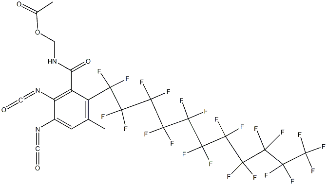 N-(Acetyloxymethyl)-2-(tricosafluoroundecyl)-5,6-diisocyanato-3-methylbenzamide Struktur