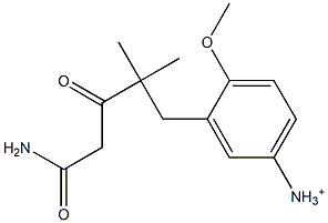 3-(4-Carbamoyl-2,2-dimethyl-3-oxobutyl)-4-methoxyanilinium Struktur