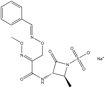 (3S,4S)-4-Methyl-2-oxo-3-[2-[(E)-methoxyimino]-3-benzylideneaminooxypropionylamino]azetidine-1-sulfonic acid sodium salt
