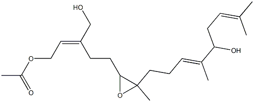 (2E,10E)-6,7-Epoxy-3-(hydroxymethyl)-7,11,15-trimethylhexadeca-2,10,14-triene-1,12-diol-1-acetate Struktur