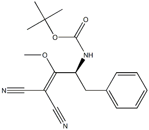[(S)-3-Phenyl-2-[(tert-butoxycarbonyl)amino]-1-methoxypropylidene]malononitrile Structure